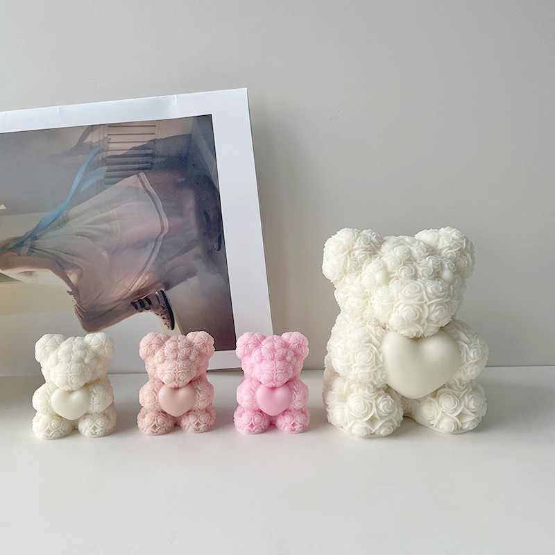 Home Fragrance Rose - Valentinstag Liebe Rose Bär 3D Kerze