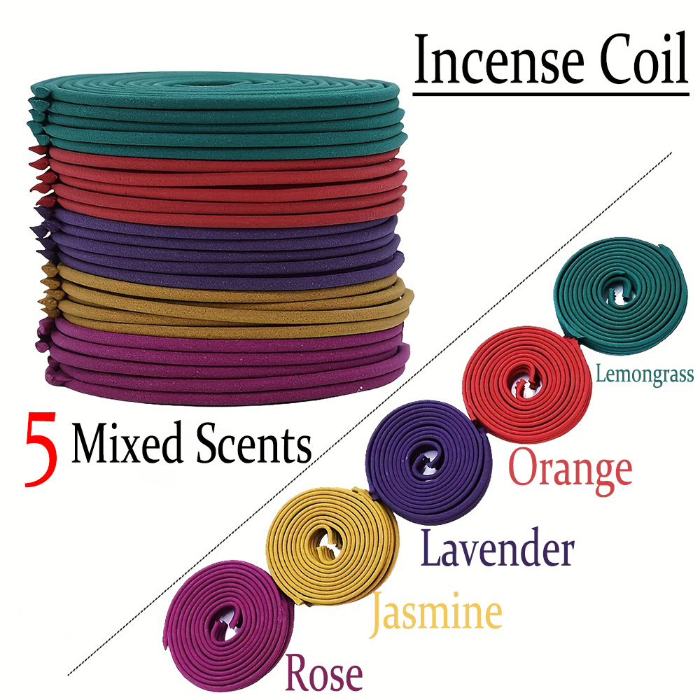 Home Fragrance Rose - Hochwertiges klassisches Spiral-Räucherstäbchen-Set, 6. Handgefertigter Spulen-Räucherstäbchen